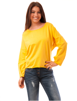 Bluza Dama Uni Cu Maneci Largi Creative Galbena