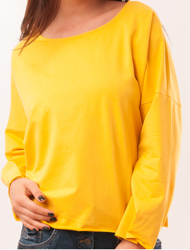 Bluza Dama Uni Cu Maneci Largi Creative Galbena