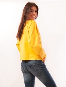 Bluza Dama Uni Cu Maneci Largi Creative Galbena