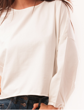 Bluza Dama Uni Cu Maneci Largi Creative Alba