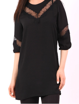Bluza Dama Lunga Din Voal Ingredient Neagra