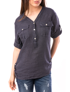 Bluza Dama Cu Dantela Bureaw Bleumarin