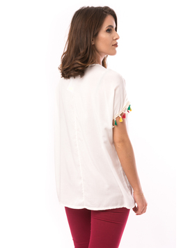 Bluza Dama Imprimeu Traditional BestHave Alba