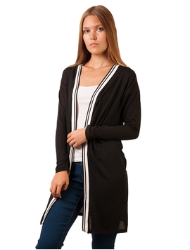 Cardigan Subtire Dama Negru Si Alb