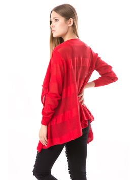Cardigan Dama Cu Ajur SchoolCollection Rosu