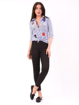 Pantaloni Dama Mulati Cu Elastic Flame Negri