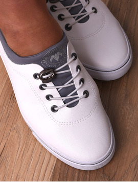 Pantofi Dama Sport Cu Siret Elastic Alive Alb Si Gri