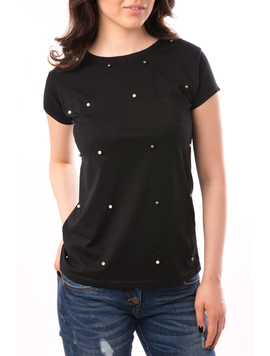 Tricou Dama Cu Perle Leika Negru