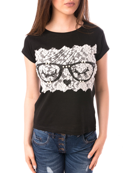 Tricou Dama Cu Imprimeu Pisica CatsLove Negru
